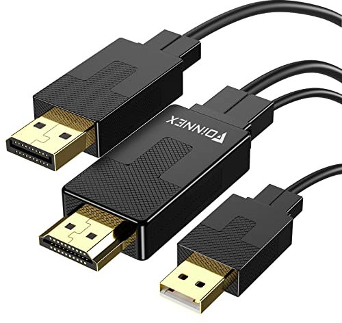 FOINNEX Cavo HDMI a DisplayPort, 2M Cavo Convertitore HDMI su DP, 4K@60Hz, Cavi HDMI a Display Port con Audio, Cavetto HDMI to DP per XBOX One,NS,Mac Mini,PC a Monitor,TV