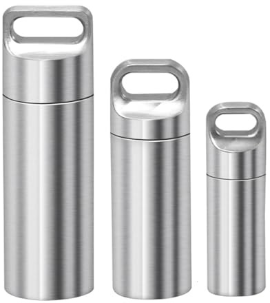 3 Pillendosen, tragbare Pillendosen in 3 Größen, wasserdichter Pillendosenhalter für den täglichen Gebrauch, tragbarer Medikamentenspender für Outdoor-Camping und Reisen, Silber