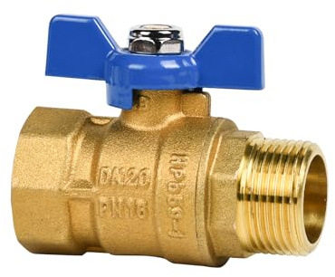 Ball Valve Male Female Valve Brass Butterfly Handle Shut-Off Control Valve for Water Oil Gas (3/4 DN20)