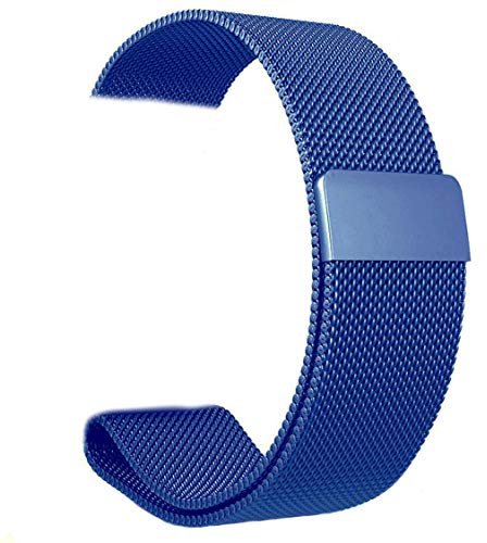 Yiyida Herren Damen Edelstahl Magnet Armbänder Schnellspanner Uhrenarmband 18mm 20mm 22mm,Blau