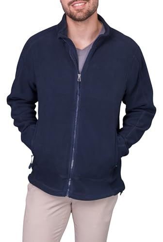 HRM 1201 Full-Zip Blouson Premium Micro Polaire I Veste Fonctionnelle Vêtements de Travail I Habits Hommes Haute Qualité et Durables, Bleu Marine, XL Men's