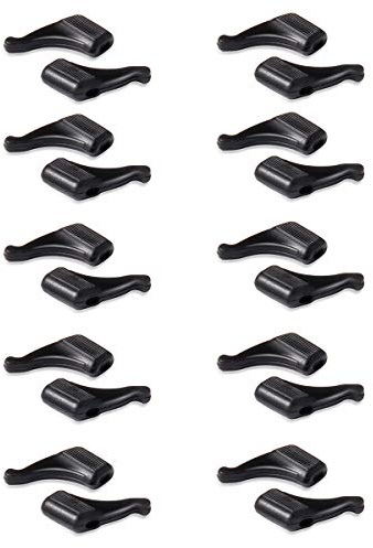 Gläser Ohrhaken, 10 Paar Komfort Silikon Anti-Rutsch-Halter für Gläser, für Sport Brillen Tempel Tipp,schwarz