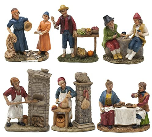 Rossi Rosa Statuine Doppie da 10 cm per Presepe Set 6 pezzi 79119
