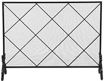 luckxuan Pare-feu Écran de cheminée Ligne épaisse Diamant Grande Grille Fer décoratif Montage Facile Couverture de cheminée Solide Protection de Cheminée