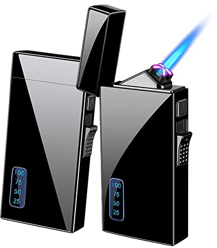 XOTAK 2023 Accendino ad Arco Jet Flame Torch Accendino Elettrico butano Ricaricabile Accendino Ricaricabile USB 2 in 1 con Display a LED Accendino elettronico Antivento con Confezione Regalo