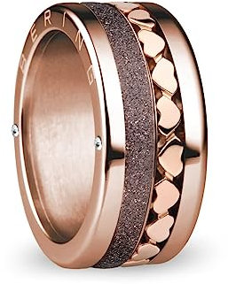 BERING Austauschbar Ringkombination für Damen in Rosé Gold & Braun mit einzigartigem Twist- & Change System, Spree