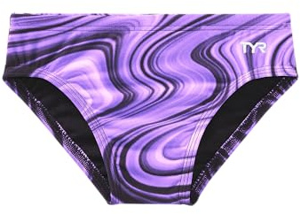 TYR Boy's Durafast Elite Racer Brief Swimsuit, Purple Vitality, 24
