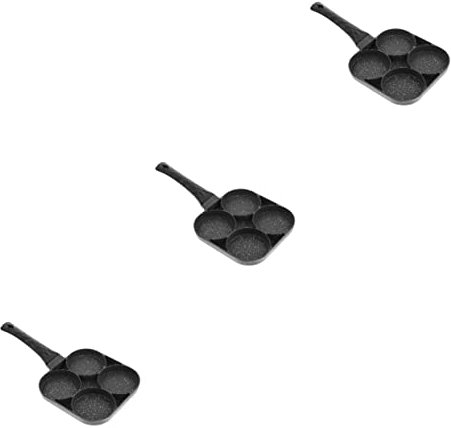 OQHAIR 3pcs Fried Egg Pan Copper Pans Nonstick Flat Skillet Japanese Omelette Pan Non Stick Egg Pan Sandwich Maker Four Cup Egg Pan Pancake Pan Egg Hamburg Mold Non-Stick Frying Pan Alloy