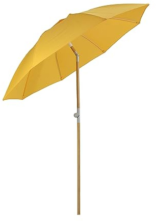 SVITA Sonnenschirm Bambus 2m Neigbar Gartenschirm Balkonschirm Gelb