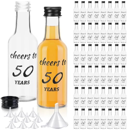 Bokon 50 st skål till 50 år mini spritflaskor 48 ml mini vinflaskor för gäster kvinnor män 50-årsdag bröllopsfest presenter