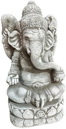 OriginalPaul Skulp & Betondesign Steinfigur - Ganesha groß 43cm hoch und 16kg schwer - frostsicher aus eigener Produktion