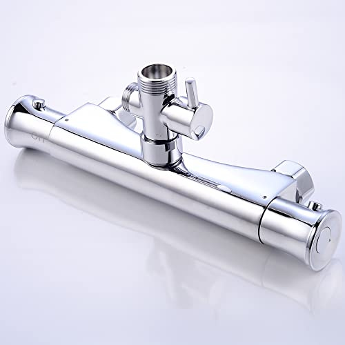 Duschthermostat Bad Dusch Duschthermostat Mischbatterie Duschthermostat Messing Warm- und Kaltwasserversorgung Duschmischbatterie Thermostat mit 38 °C Sicherheitstaste