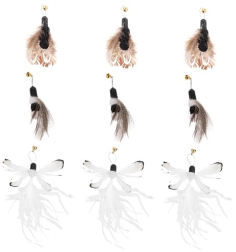 DOITOOL 9stücke Teiliges Katzenspielzeug Ersatzfedern Interaktive Spielangel Für Katzen Geeignet Für Drinnen Fördert Bewegung Und Beschäftigung Robust Und Sicher Für Stundenlangen