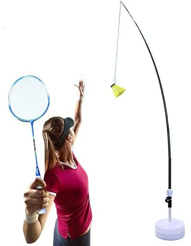 Badminton Einzelspieler Rebound Trainer - Einstellbares Trainingsgerät für Lernende und Kinder, Übungsmaschine zum Lernen von Fähigkeiten