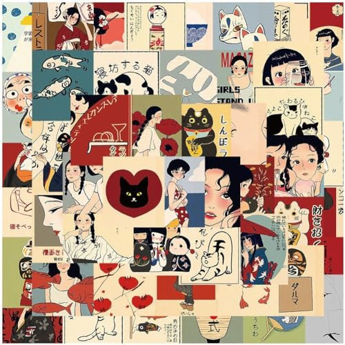 Dianzan Japanese Cartoon Anime Stickers 50pcs Waterproof Vinyl Stickers Popular Classic Mixed Stickers for Water Bottle Laptop Suitcase Luggage