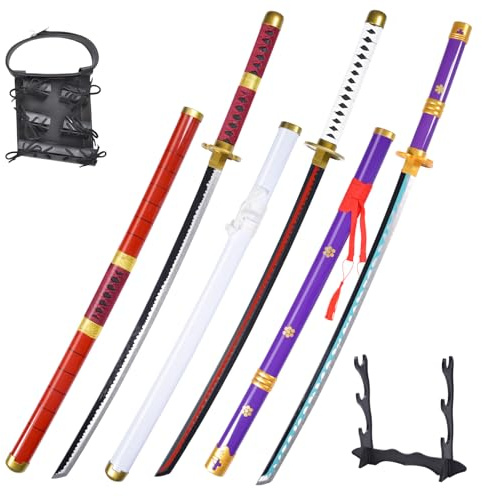 Anime-Schwert, 104,1 cm, Zoro-Schwert, Wado-Ichimonji-Schwert, Anime-Original-Textur, für Rollenspiele und Sammlung, mit einem Präsentationsständer