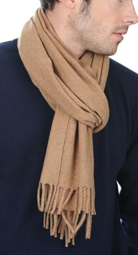 Balldiri 100% Kaschmir Schal 200x35 cm 4-fädig camel meliert