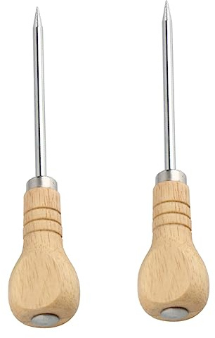 PRETYZOOM 2piezas Unidades Picahielos Con Mango De Madera Ergonómico Pala De Acero Inoxidable Para Romper y Quitar Hielo Bares Hogares y Refrigeradores
