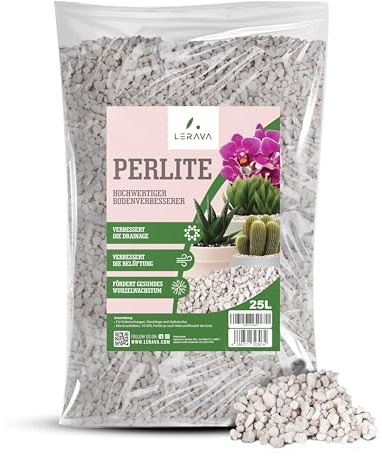 LERAVA® Perlite für Pflanzen (25L) – Grobkörniger Perlit zur Bodenverbesserung – Sorgt für optimale Drainage & Belüftung – Natürlicher Zusatz für Erde & Hydrokultur - Granulat Pflanzen