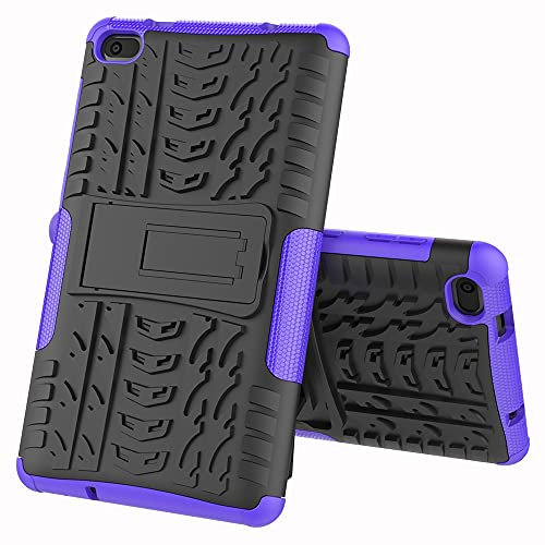 Tablet PC Väskor Fodral Fodral Tablet Cover Compatible with Lenovo Tab E7 7.0 / 7104F Däcktextur Shocksäker TPU + PC Skyddsväska med vikningshandtag(Mor)