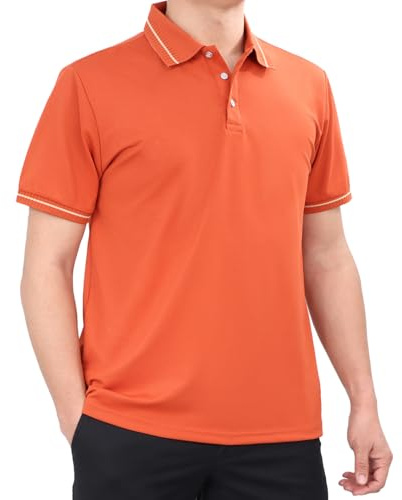 LY4U Herren Outdoor Atmungsaktive Leichte Poloshirts, Schnell Trocknende Sommer Kurzarm Golf, Arbeit, Casual, Sport, Fitnessstudio, Tennis, Wandern & Outdoor Aktivitäten T-Shirts