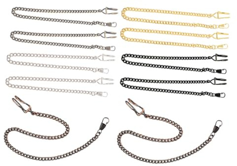 BESTYASH Antike Taschenuhrenkette 37, 5cm aus Legierung, 10 Stück | Klassisches Retro Design, Einfache Form, Stabile Verarbeitung, Praktisch für Schmuckherstellung