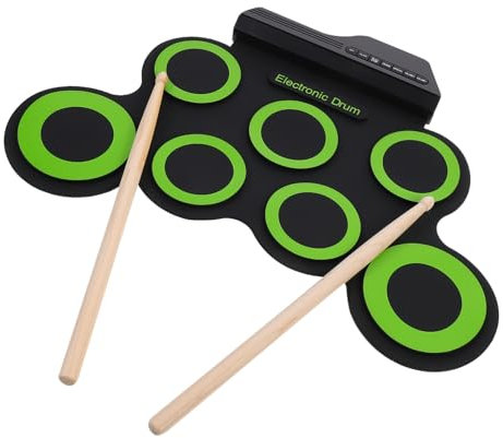 JOINPAYA 1 Kit De Batterie Portable Jouets Musicaux Pour Enfants Batterie Électrique Jouets Pour Tout-Petits Batterie De Jazz Batterie Électronique Kit De Batterie Enroulable À Main