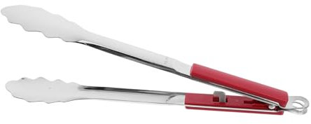 HIAKDOFT Pinze Per Barbecue Acciaio Inossidabile Rosse Utensili Per Grigliate Lunghe Per Servire Pesce e Insalate Durante Eventi All Aperto e Cene Famiglia