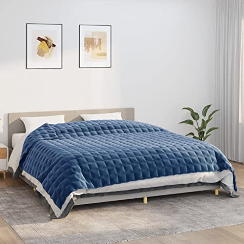 Snsowed Gewichtsdecke Blau 235x290 cm 15 kg Stoff, Bettdecke, Sommerdecke, Blanket, Steppdecke, Schwere Decke Zum Schlafen, Bettzeug - 350805