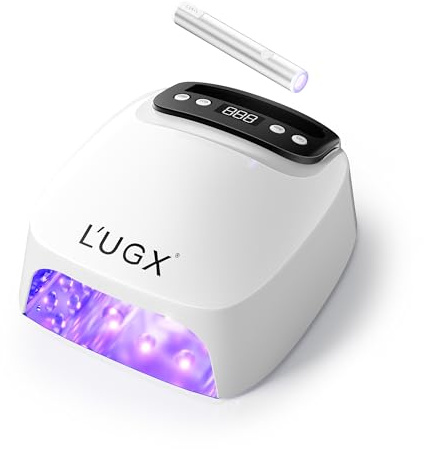 L'UGX 2-in-1 Uv Nail Lamp – Led Lamps for Gel Nails with Handheld Nail Light Curing, Eye-Protective Design, Nail Dryer Perfect for Gel Polish, Rhinestone & Nail Art at Home or Salon