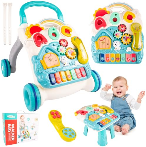 MalPlay Baby Lauflernwagen, Lauflernhilfe Kinderschieber Spielzeug Multifunktion, Kleinkinder, Baby Walker Spielzeug für Kinder, Spiel- und Laufwagenmusikalisches Aktivitäts