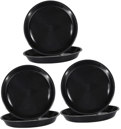 KONTONTY 6 Piezas Unidades Platillos para Macetas de Plástico Bandejas Redondas Resistentes para Plantas Colectores de Agua para Interior y Exterior Color Negro