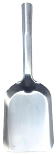 Coal Shovel, 15.4-Inch Long Ash Shovel, Stainless Steel Heavy-Duty Flat Coal with Longd Handle, Scoop for BBQ Grill, Gradening Digging, Fireplace
