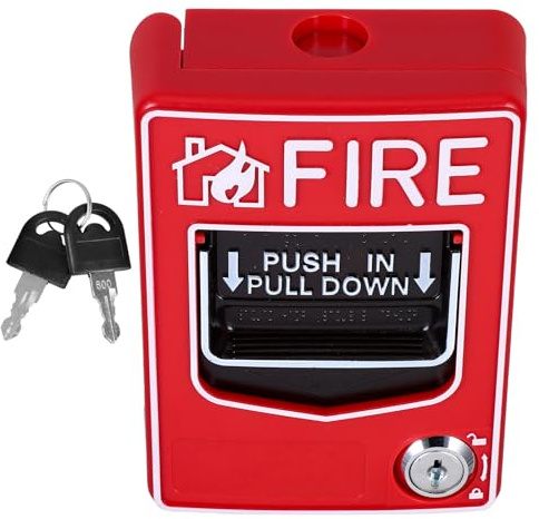 Alipis Pulsante di Emergenza Antincendio con Reset Manuale, Interruttore di Chiamata Antincendio Rapido, Pulsante di Arresto Emergenza Robusto per Ufficio e Dormitorio, Installazione