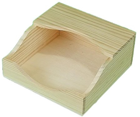 Caja servilletero. En madera de pino sin tratar. Para decorar. Manualidades y decoración. Medidas exteriores: 20 * 20 * 8.5 cm. Medidas interiores: 18 * 18 * 7 cm.