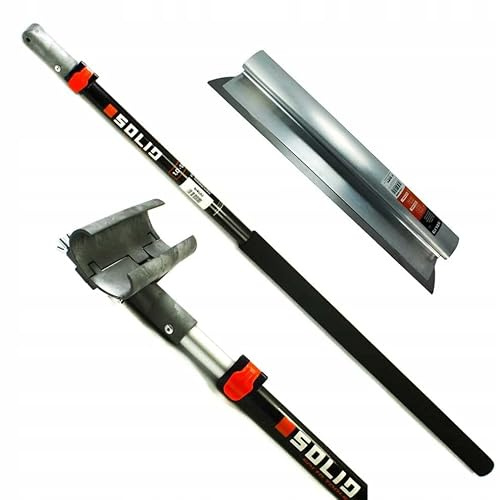 SOLID PROFI SET - Flächenspachtel edelstahl mit aluminium teleskopstange und stielaufnahme für spachtel - MADE IN EU (Flächenspachtel Set 65cm)