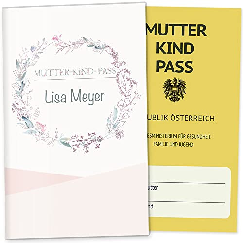 OLGS Mutter-Kind-Pass Hülle Rehkitz | schöne Geschenkidee zur Schwangerschaft Schutzhülle personalisierbar mit Namen (Mutter-Kind-Pass Österreich personalisiert, ohne Motiv)
