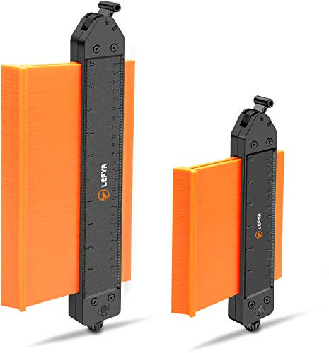 Lefyr, misuratore per contorno con serratura, strumento di duplicazione a forma di allargamento 6 e 10 ¡±, confezione da 2 righelli in plastica per angoli e modelli per la lavorazione del legno.
