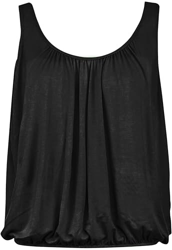 Love My Fashions® Women’s Vest Top Sleeveless Round Scoop Neck Tank Bubble Hem Straps Summer Vest Tops for Women UK Black