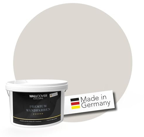 WALLCOVER PREMIUM Wandfarbe Beige 5L für 40m² | Zartes Naturbeige | Innenfarbe Edelmatt | Höchste Deckkraft Klasse 1 | Qualität aus Deutschland