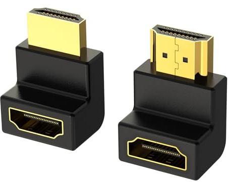 VCELINK 8K HDMI Winkelstecker 90 Grad und 270 Grad 2.1 Kabel Abgewinkelt Stecker auf Buchse, HDMI Winkeladapter Vergoldet, 8K@60Hz, 4K@120Hz, HDR, eARC, Dolby für HDTV Switch Laptop PS4 Xbox