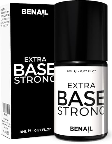 Benail | Base Strong 8 ml TPO Free, HEMA Free, halbpermanenter Nagellack mit Dispersion, Base Gel für halbpermanenten Nagellack, langlebig und elastisch für professionelle Wiederaufbau, Acrygel