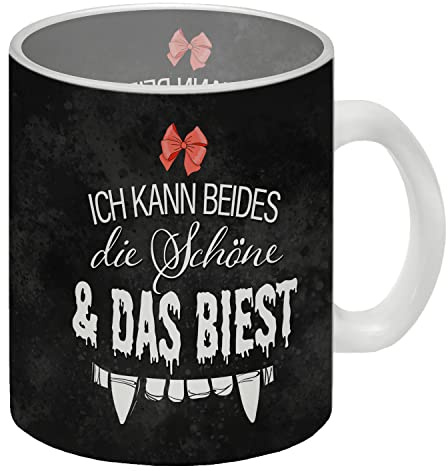 Ich kann beides: die Schöne und das Biest Glas Tasse