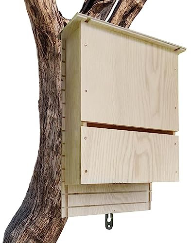 Bexdug Fledermaushäuser im Freien | Holzunterstand für Fledermauskolonie - Außenfledermaus-Habitathaus, Holzdekoration, Fledermauskasten-Unterschlupf und Nest aus für den Winterschlaf