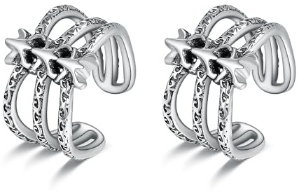 Gothic Ohrklemme Silber 925 Ohrklemme Gothic Ear Cuffs Gothic Totenkopf Schmuck Geschenke Damen Herren