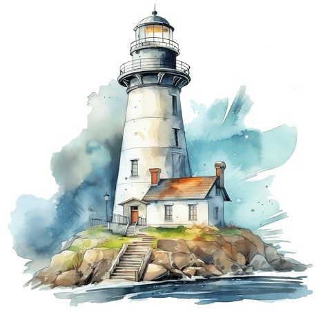 GRAZDesign Wandtattoo Leuchtturm selbstklebend, Badezimmer Aufkleber, Wandsticker Nordsee | Wandaufkleber Bad, Tür, Fliesenaufkleber Klebefolie Fliesen - 58x57cm