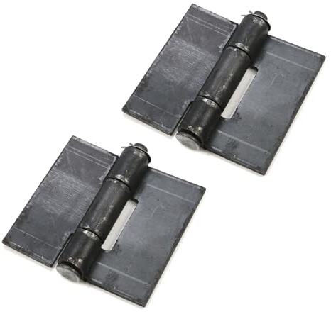 KUMGROT Lot de 2 charnières soudées en acier massif de 11,4 x 10,2 cm pour porte de remorque, portails lourds, résistants à la corrosion et à la rouille
