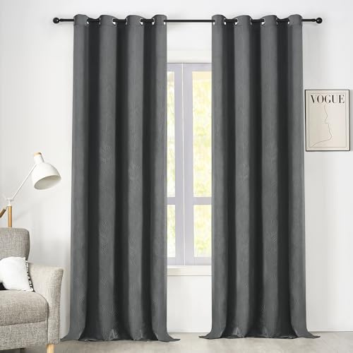 WOLTU Samtvorhang Gardinen mit Ösen Vorhang Blickdicht 135x260 cm, 2er Set Verdunklungsvorhänge Samt Thermovorhang Kälteschutz Winter, Velvet Samt Curtains für Deko Schlafzimmer Wohnzimmer, Grau