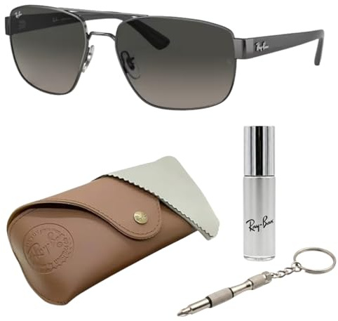 Ray-Ban RB3663 Sonnenbrille in quadratischer Form mit Brillen-Set, verstellbare Nasenpolster, quadratische Sonnenbrille