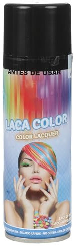 Spray Temporal con Color para Cabello - Efecto Vibrante, Fácil Lavado, Apto para Todos los Tipos, Secado Rápido, Ideal para Fiestas y Eventos, 125ml (Color Negro Perla, 1 unit)